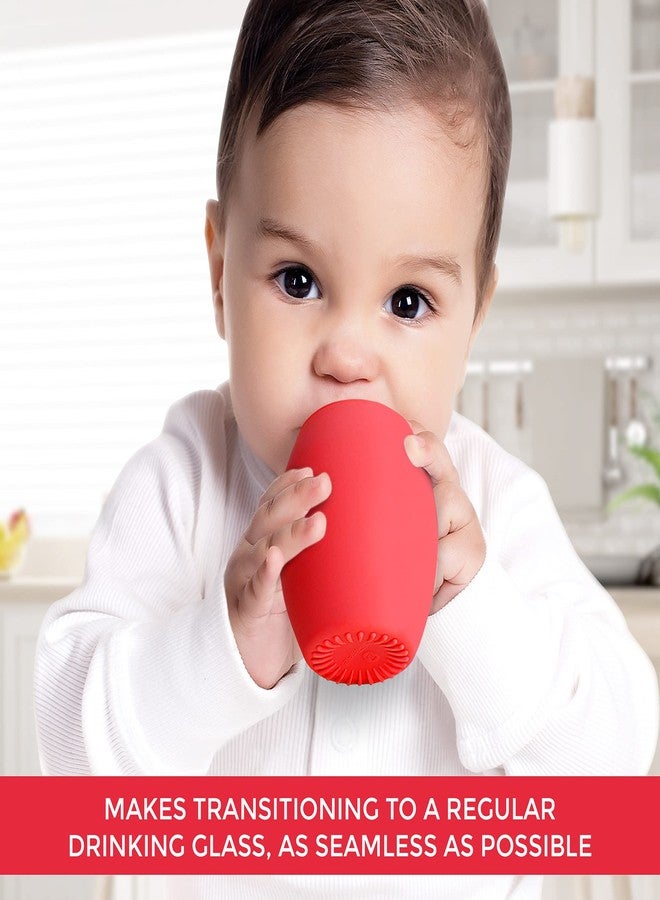 SPERRIC Silicone Baby Cup - Toddler Training Cup - Open Cup for Baby Led Weaning 2 Pack of No Spill Sippy Baby Cups - Soft & Gentle on Gums BPA Free Silicone Baby Cups (Red) - Image 5